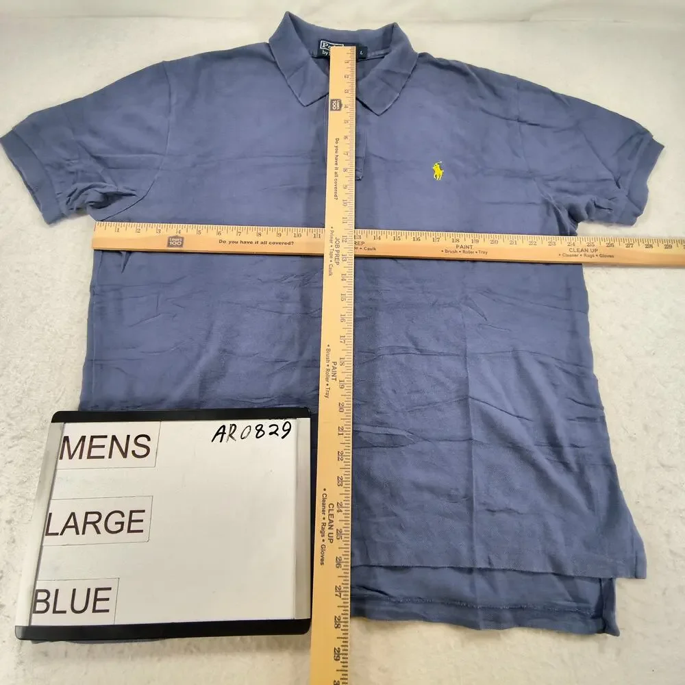 Polo by Ralph Lauren Short Sleeve Collared Polo Shirt Mens Size L Blue Yellow
